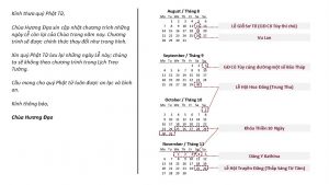 Cập Nhật Chương Trình Lễ đến hết năm 2023