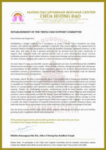 Establishment of the Triple Gem Support Committee