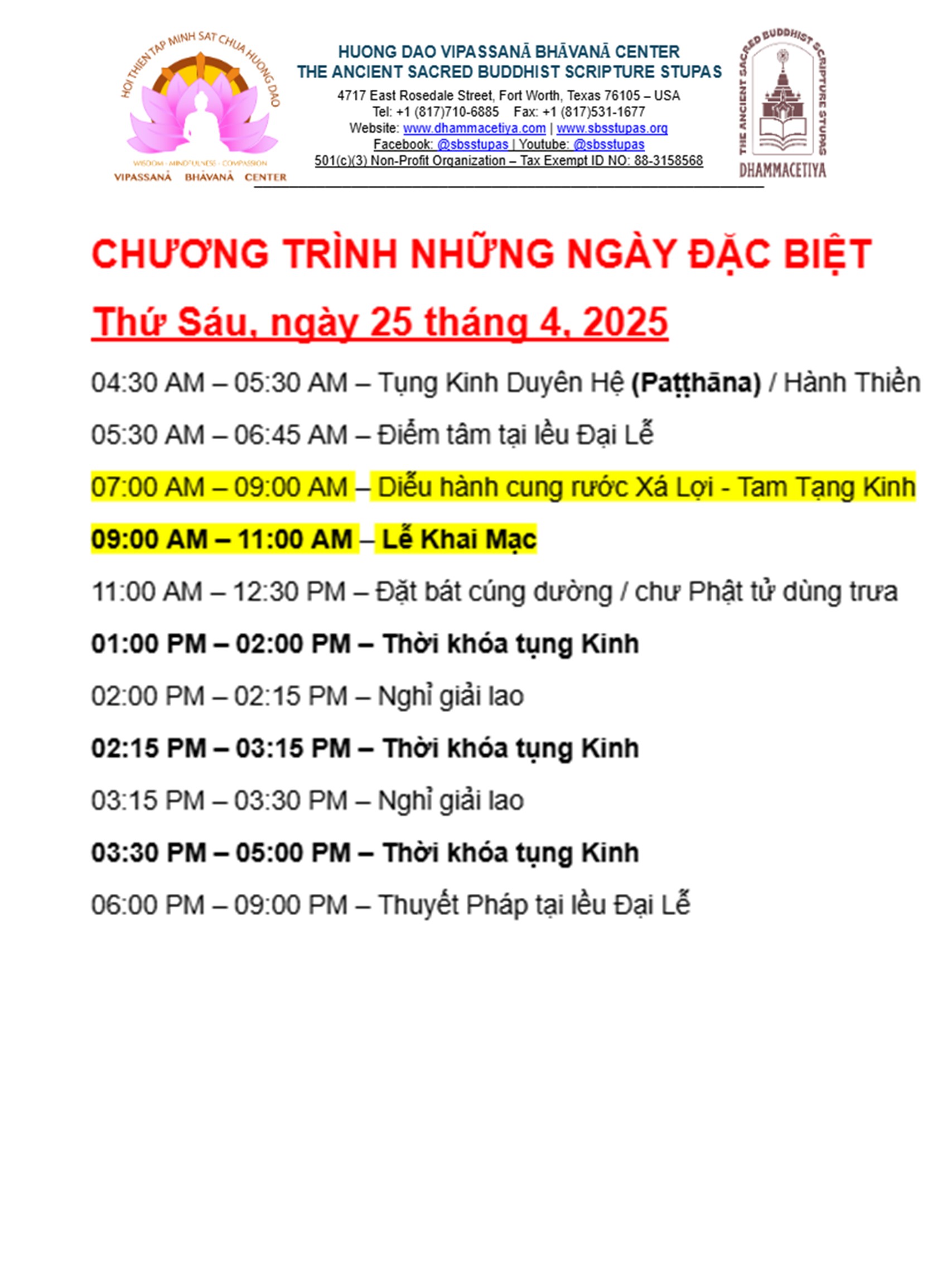 10 days event schedule 2025 3