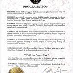City of Manor Proclamation in support of Walk For Peace