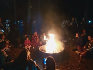 Walk for peace - day 34 by camp fire