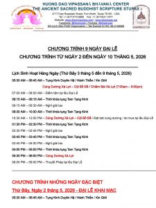 Vesak 2026 schedule