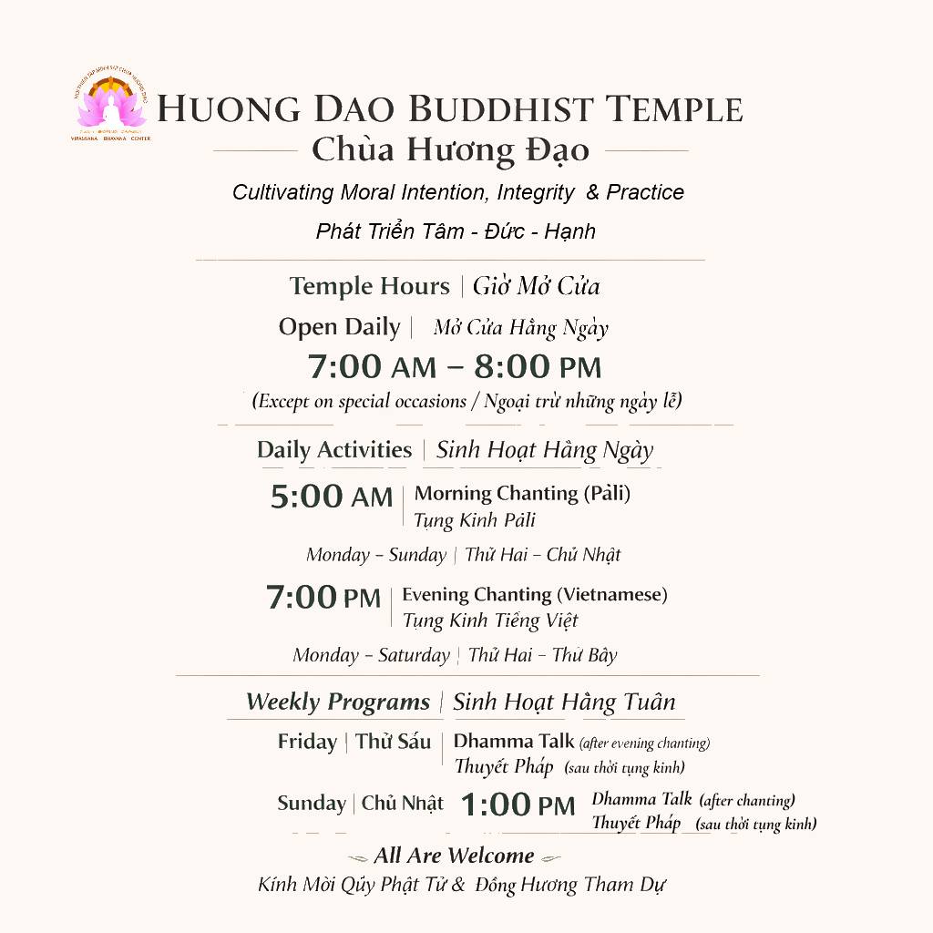 Huong Dao schedule